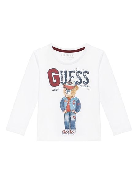 Guess Bluzka N5YI23 K8HM4 Biały Regular Fit. Białe t-shirty dla chłopców Guess, z aplikacjami, z bawełny, bez ramiączek. Za 70.99 zł.