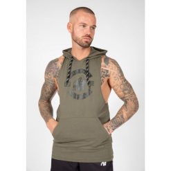 Tank Top fitness męski Gorilla Wear Lawrence Hooded z kapturem. Zielone t-shirty męskie GORILLA WEAR, m, bez wzorów, eleganckie, bez kołnierzyka. Za 176.75 zł.