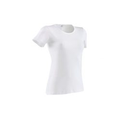 Koszulka krótki rękaw Gym & Pilates 100 Sportee damska. Białe koszulki sportowe damskie DOMYOS, z bawełny, z krótkim rękawem. Za 9.99 zł.