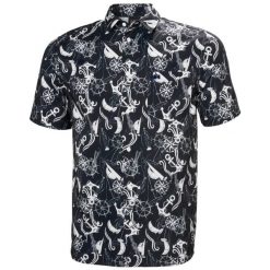 Koszula Helly Hansen Fjord Qd Ss 2.0. Niebieskie koszule męskie Helly Hansen, m, bez wzorów, bez kołnierzyka, bez ramiączek. Za 333.50 zł.