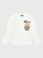 United Colors Of Benetton Bluzka 3VR5C106E Biały Regular Fit. Białe t-shirty dla chłopców United Colors Of Benetton, bez wzorów, z bawełny, bez ramiączek. Za 49.99 zł.