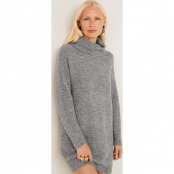 Mango - Sukienka Robert. Szare sukienki damskie Mango, z dzianiny, casualowe, z golfem, z długim rękawem. Za 139.90 zł.