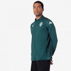 Bluza AS Monaco Arun Pro 8 2024/25. Zielone bluzy męskie Kappa, bez wzorów, bez kaptura, do piłki nożnej. W wyprzedaży za 199.50 zł.