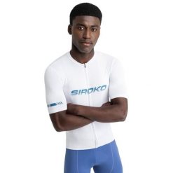 Męska koszulka rowerowa z krótkim rękawem z siateczki Kolarstwo Siroko M8 Ine. Białe buty sportowe męskie SIROKO, z tkaniny, bez zapięcia, rowerowe. Za 254.00 zł.