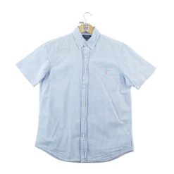 Second life - Klasyczne koszule męskie w paski - Jak nowy. Niebieskie koszule męskie Ralph Lauren, m, bez wzorów, z jeansu, biznesowe, bez kołnierzyka, bez ramiączek. Za 190.96 zł.