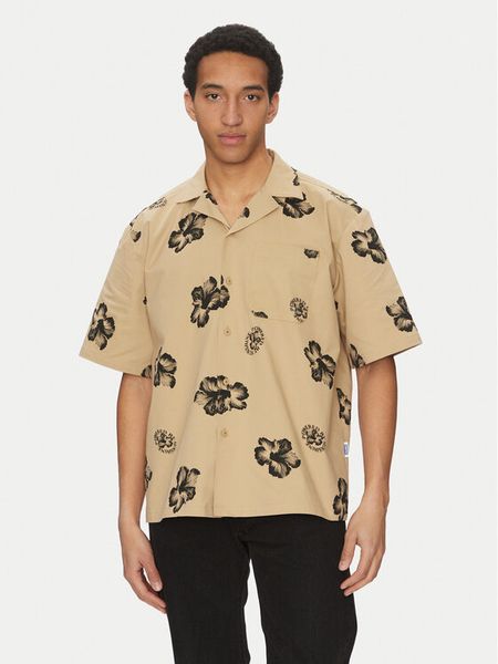 HUGO Koszula Eligino 50539135 Beżowy Relaxed Fit. Brązowe koszule męskie Hugo, l, bez wzorów, z bawełny, bez kołnierzyka, bez ramiączek. Za 269.99 zł.