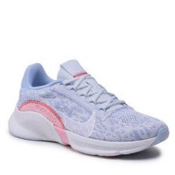 Buty na siłownię Nike. Niebieskie obuwie sportowe damskie Nike, bez wzorów, na fitness i siłownię. Za 399.99 zł.