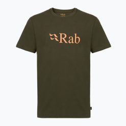 Koszulka męska Rab Stance Logo. Zielone koszulki sportowe męskie RAB, m, bez wzorów, bez kołnierzyka, bez ramiączek, trekkingowe. Za 149.99 zł.