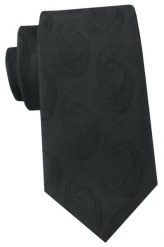 Krawat Męski - Angelo di Monti - Czarny, Faktura Paisley. Czarne krawaty i muchy Angelo di Monti, bez wzorów, z tkaniny, eleganckie. Za 45.00 zł.