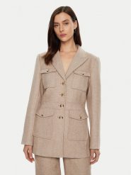 Bruuns Bazaar Marynarka Baki BBW4290 Beżowy Slim Fit. Brązowe żakiety damskie Bruuns Bazaar, bez wzorów, z syntetyku. Za 579.99 zł.