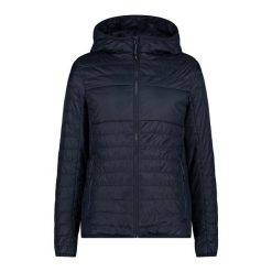 Kurtka z kapturem CMP. Niebieskie kurtki sportowe męskie CMP, bez wzorów, z puchu, trekkingowe. Za 403.50 zł.