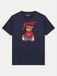 Guess T-Shirt H4BJ06 I3Z14 Granatowy Regular Fit. Niebieskie t-shirty dla chłopców Guess, z aplikacjami, z bawełny, bez ramiączek. Za 79.99 zł.