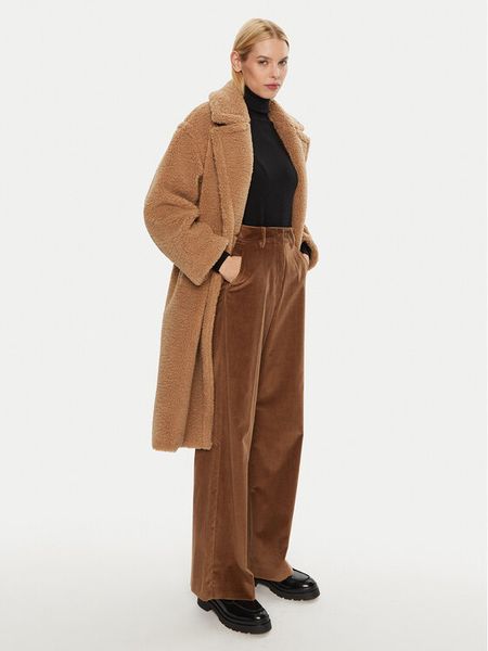 JOOP! Kożuch 58 JW244C154 30044229 Beżowy Regular Fit. Brązowe płaszcze damskie JOOP!, bez wzorów, z syntetyku, bez kaptura. Za 1,069.00 zł.