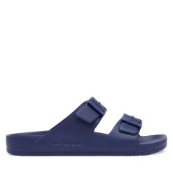 Klapki Jack & Jones. Niebieskie klapki męskie Jack & Jones. Za 79.99 zł.