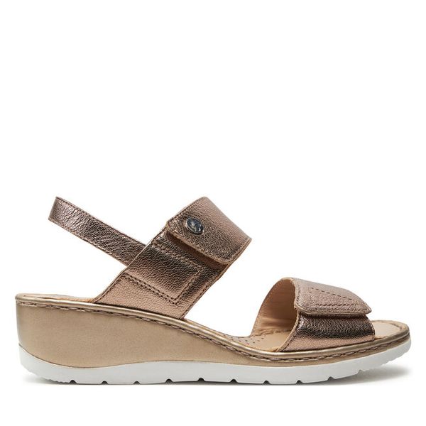 Sandały Caprice. Żółte klapki damskie Caprice, bez wzorów, bez obcasa, na koturnie, bez zapięcia. Za 229.99 zł.