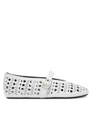 Badura Baleriny ELAN-SLT24067P-55 Biały. Białe baleriny damskie Badura, bez wzorów, ze skóry, bez obcasa. Za 279.99 zł.