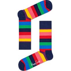 Happy Socks - Skarpetki Stripe. Różowe skarpety damskie Happy Socks, z bawełny. Za 34.90 zł.