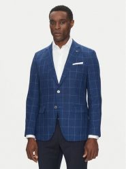 BOSS Marynarka H-Hutson-233 50540502 Niebieski Slim Fit. Niebieskie marynarki męskie Boss, bez wzorów, ze lnu. Za 1,409.00 zł.