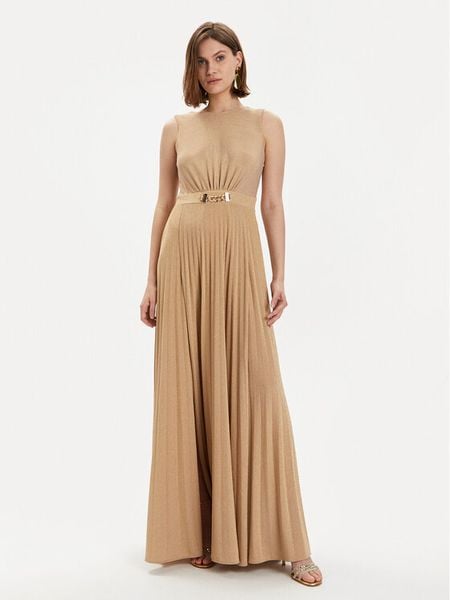 Gaudi Sukienka wieczorowa 411FD14007 Złoty Regular Fit. Żółte sukienki damskie Gaudi, xs, bez wzorów, z syntetyku, wizytowe, bez kołnierzyka, bez ramiączek. Za 479.99 zł.