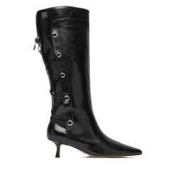 Kozaki Steve Madden. Czarne kozaki damskie Steve Madden, bez obcasa, na szpilce. Za 729.99 zł.