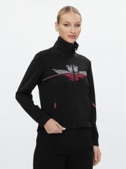 Aeronautica Militare Bluza 232FE1836DF483 Czarny Regular Fit. Czarne bluzy damskie Aeronautica Militare, xl, bez wzorów, z wiskozy, bez kaptura. Za 519.99 zł.