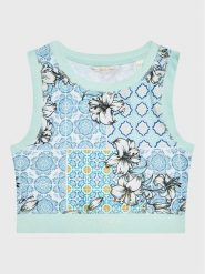 Guess Top J3GI27 MC01P Niebieski Slim Fit. Niebieskie t-shirty i topy dla dziewczynek Guess, z aplikacjami, z syntetyku, bez ramiączek. Za 189.99 zł.
