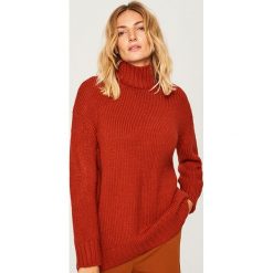Długi sweter - Bordowy. Czerwone swetry damskie Reserved. Za 139.99 zł.