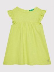 United Colors Of Benetton Sukienka letnia 3Z7QGV002 Zielony Regular Fit. Zielone sukienki dla dziewczynek United Colors Of Benetton, na lato, bez wzorów, z bawełny, bez ramiączek. Za 49.99 zł.
