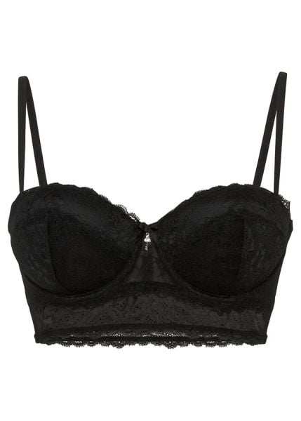 Biustonosz balkonetka z koronki. Czarne biustonosze bonprix, bez wzorów, z koronki. Za 77.99 zł.