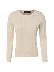 Lauren Ralph Lauren bluzka z dzianiny Kobiety Bawełna beżowy, M. Brązowe bluzki damskie Lauren Ralph Lauren, m, bez wzorów, z bawełny, eleganckie, bez kołnierzyka, bez ramiączek. Za 899.95 zł.