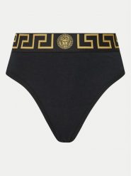 Versace Figi klasyczne z wysokim stanem AUD01050 1A10011 Czarny. Czarne figi damskie Versace, bez wzorów, z bawełny. Za 199.99 zł.
