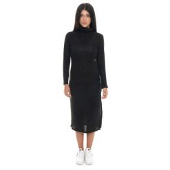 Złote ćwieki Leone 1947 Damen Geripptes Rollkragenkleid mit Schlitz. Czarne obuwie sportowe damskie LEONE 1947 APPAREL, bez wzorów, z bawełny, na fitness i siłownię. W wyprzedaży za 206.29 zł.