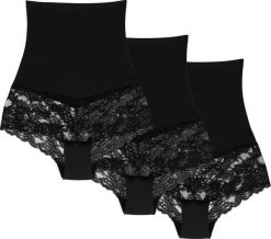 Wolbar Wol-Bar Preciosa 3-pak czarny S Majtki wysokie figi. Czarne figi damskie Wolbar, s, bez wzorów. Za 216.99 zł.