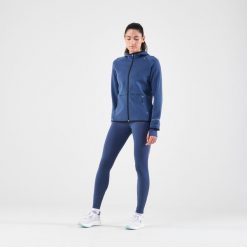 Legginsy do biegania damskie Kiprun Run 500 Warm ocieplane. Czarne legginsy damskie KIPRUN, l, bez wzorów, z elastanu, do biegania. Za 139.99 zł.