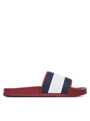 Tommy Hilfiger Klapki Core Hilfiger Flag Pool Slide FM0FM05798 Czerwony. Czerwone klapki męskie Tommy Hilfiger, ze skóry. Za 189.99 zł.
