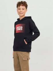 Jack & Jones Junior Bluza 12237459 Czarny Regular Fit. Czarne bluzy dla chłopców Jack & Jones Junior, bez wzorów, z bawełny, bez ramiączek, bez kaptura. Za 149.99 zł.