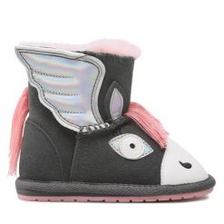 Śniegowce EMU Australia. Szare buty zimowe dziewczęce Emu Australia, bez zapięcia. Za 269.99 zł.