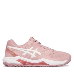 Buty do tenisa Asics. Czerwone obuwie sportowe damskie Asics, bez wzorów, tenisowe. Za 329.99 zł.
