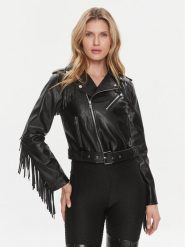 Liu Jo Kurtka z imitacji skóry WA4020 E0887 Czarny Regular Fit. Czarne kurtki damskie Liu Jo, bez wzorów, ze skóry, bez kaptura. Za 849.99 zł.
