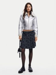 Desigual Kurtka z imitacji skóry Londres 24WWEW32 Srebrny Regular Fit. Szare kurtki damskie Desigual, m, bez wzorów, ze skóry, bez kaptura. Za 679.99 zł.