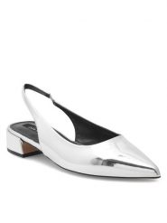 Nine West Baleriny WFA2609-1 Srebrny. Szare baleriny damskie Nine West, bez wzorów, ze skóry, bez obcasa. Za 199.99 zł.