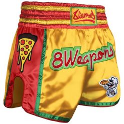 Spodenki do boksu tajskiego 8 Weapons Muay Pizza. Żółte szorty sportowe damskie 8 WEAPONS, xl, z aplikacjami, sportowe. Za 345.60 zł.
