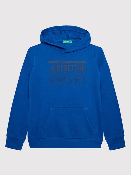 United Colors Of Benetton Bluza 3J68C200V Granatowy Regular Fit. Niebieskie bluzy dla chłopców United Colors Of Benetton, bez wzorów, z bawełny, bez ramiączek, bez kaptura. Za 69.99 zł.