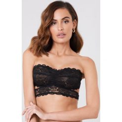 NA-KD Lingerie Koronkowy biustonosz bandeau z paseczkami - Black. Biustonosze marki NA-KD Lingerie. Za 40.95 zł.
