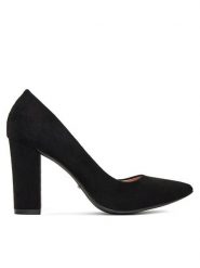 DeeZee Czółenka LB9901-BLACK SU Czarny. Czarne czółenka damskie DeeZee, bez wzorów, z materiału, bez obcasa, bez zapięcia. Za 139.99 zł.