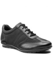 Geox Półbuty U Symbol B U74A5B 01143 C9999 Czarny. Czarne półbuty na co dzień męskie Geox, z materiału, bez zapięcia. Za 319.99 zł.