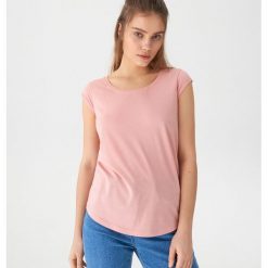 T-shirt basic - Pomarańczowy. Brązowe t-shirty damskie House, l, bez wzorów, bez kołnierzyka. Za 19.99 zł.
