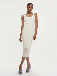 Pinko Sukienka codzienna Dune 103540 A1ND Écru Slim Fit. Sukienki damskie Pinko, na co dzień, s, bez wzorów, z syntetyku, bez kołnierzyka, bez ramiączek, proste. Za 1,359.00 zł.