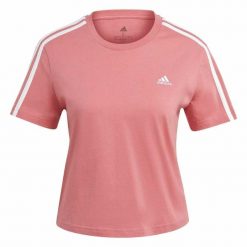 Koszulka damska ADIDAS W 3S CRO T XXS. Czerwone t-shirty i topy dla dziewczynek Adidas, bez wzorów, z bawełny, bez ramiączek. Za 99.00 zł.