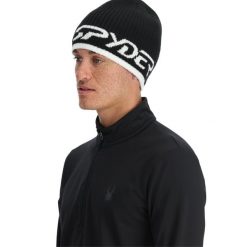 Czapka zimowa Spyder Logo. Czarne czapki i kapelusze damskie Spyder, na zimę, bez wzorów, sportowe. Za 169.99 zł.